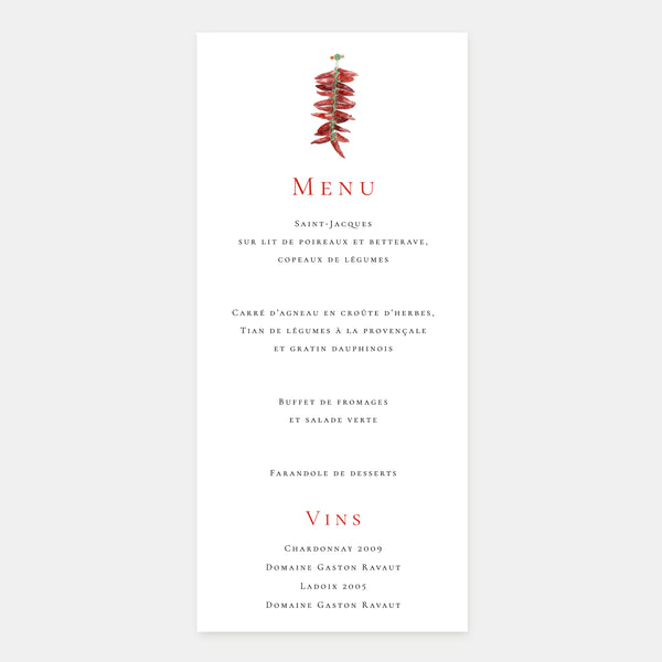 Menu mariage au Pays Basque