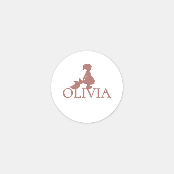 Personalized birth stickers girl silhouette