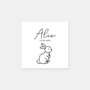 Personalisierter Geburtsstempel kleiner Hase