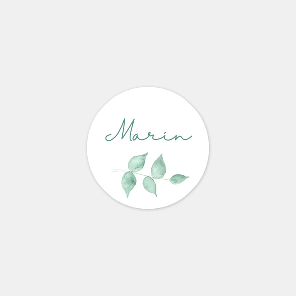 Personalised botanical watercolour birth stickers
