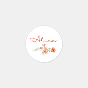 Personalisierte Aufkleber Geburt Aquarell Blumenstrauß