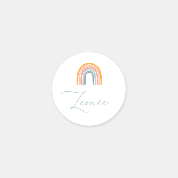 Stickers personnalisés naissance arc en ciel