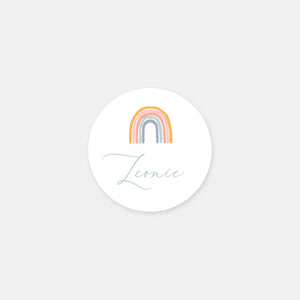 Personalisierte Regenbogen-Geburtsaufkleber