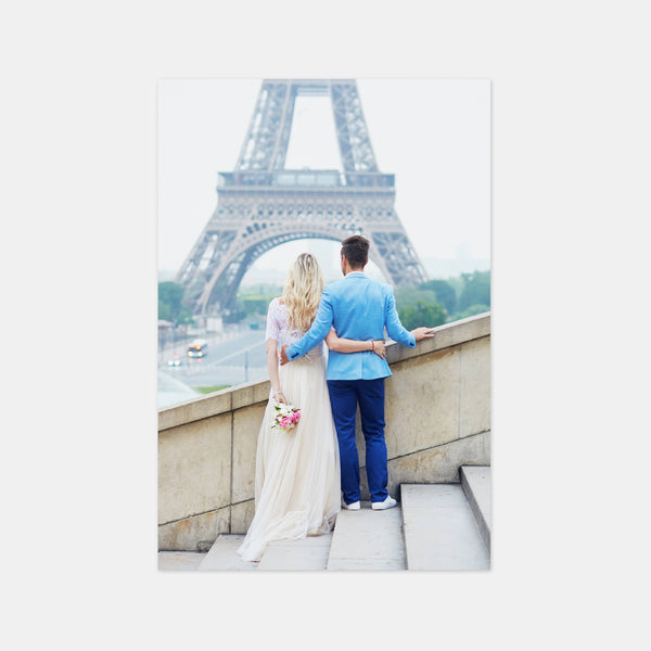 Dankeskarte zur Hochzeit mit Paris-Gravur
