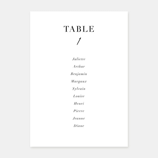 Dezenter, moderner Sitzplan für Hochzeiten – 5 Beispiele
