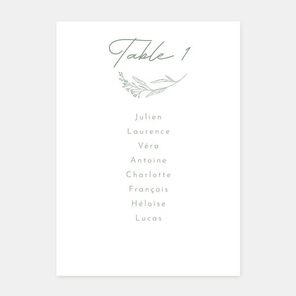 Plan de table de mariage champêtre classique