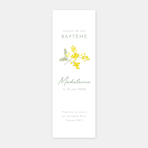 Signet de baptême mimosa