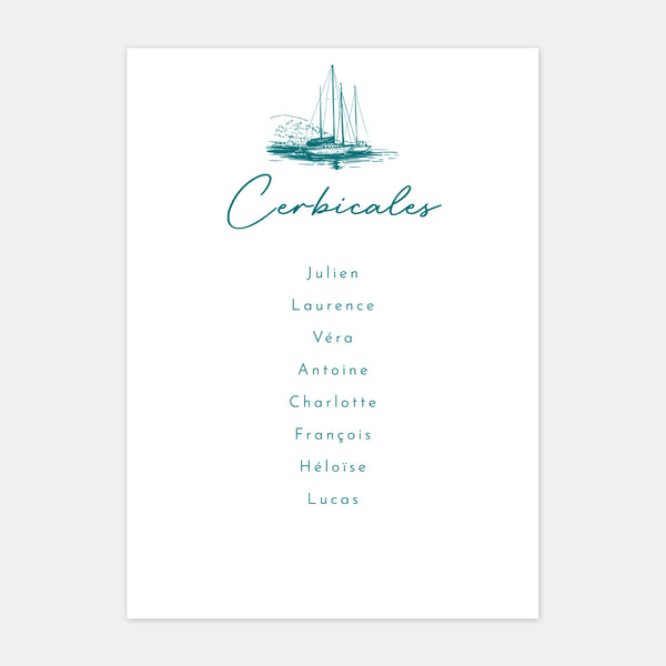 Wedding table plan engraving the south - 5ex