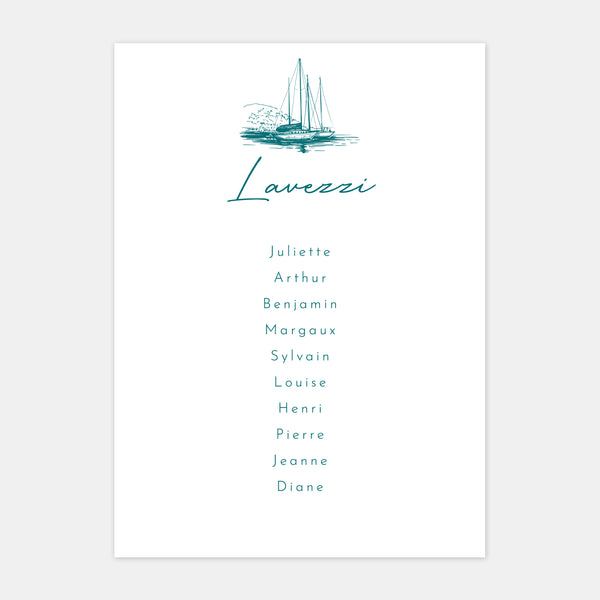 Wedding table plan engraving the south - 5ex
