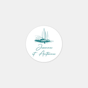 Stickers personnalisés mariage gravure le sud