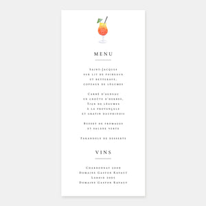 Menu de mariage plage tropicale aquarelle