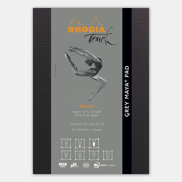 Mayan block A5 plain gray paper 120 g/m²