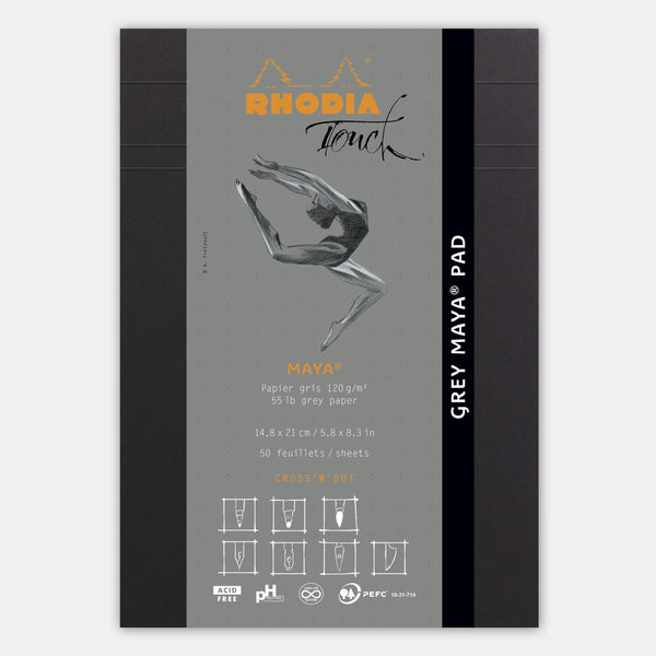 Mayan block A5 cross and dot gray paper 120 g/m²