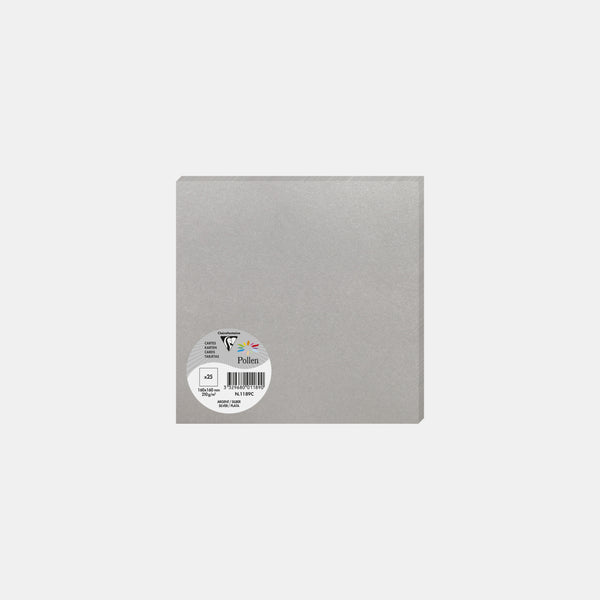Carte 160x160 irisé 210g argent Pollen