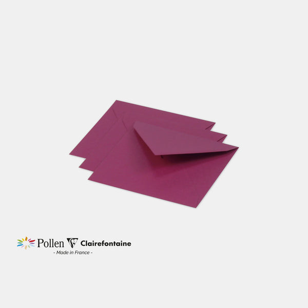 Enveloppe 120x120 velin 120g framboise Pollen