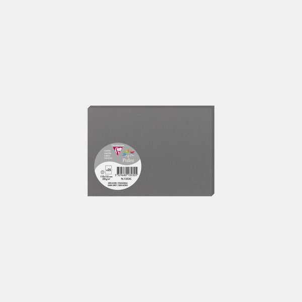 Carte 110x155 velin 210g gris acier Pollen