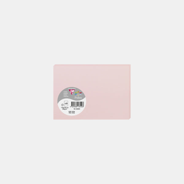 Carte 110x155 velin 210g rose Pollen