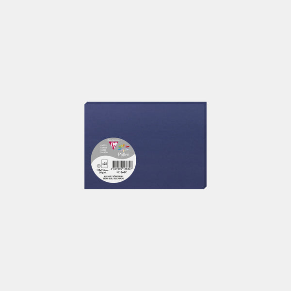 Carte 110x155 velin 210g bleu nuit Pollen