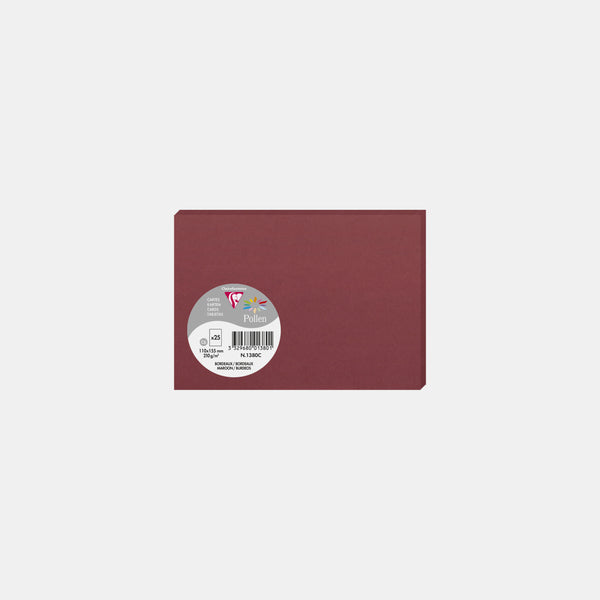 Carte 110x155 velin 210g bordeaux Pollen