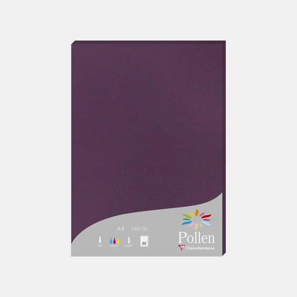 Feuille A4 velin 160g cassis Pollen