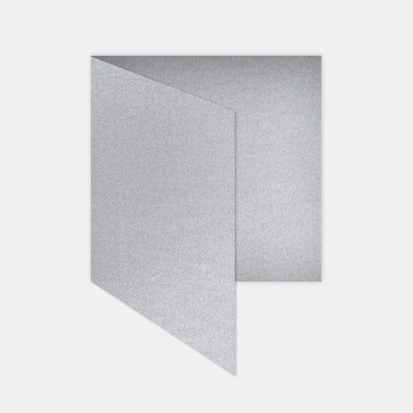 Pre-folded card 145x290mm metallic silver