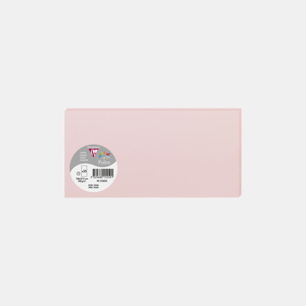 Carte 106x213 velin 210g rose Pollen