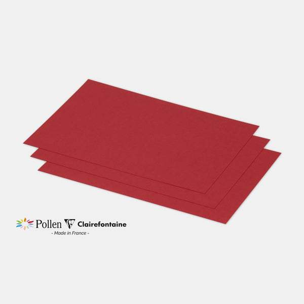Carte 158x222 velin 210g rouge groseille Pollen