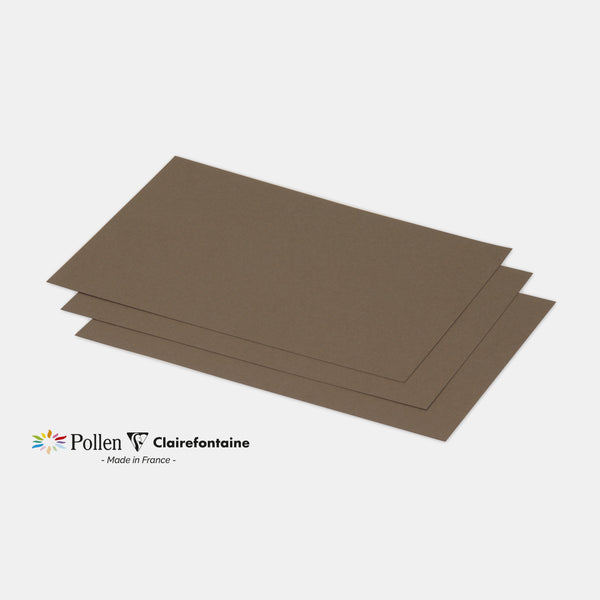 Carte 158x222 velin 210g marron taupé Pollen