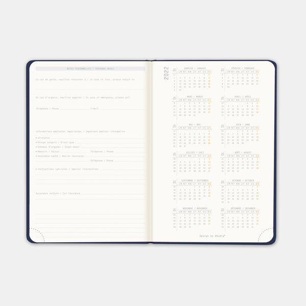Agenda Rhodia 2024 a5 bleu nuit
