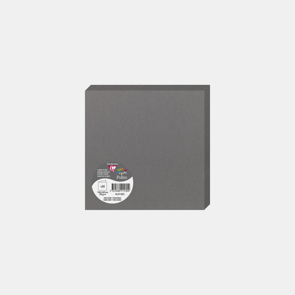 Carte pré pliée 160x320 velin 210g gris acier Pollen
