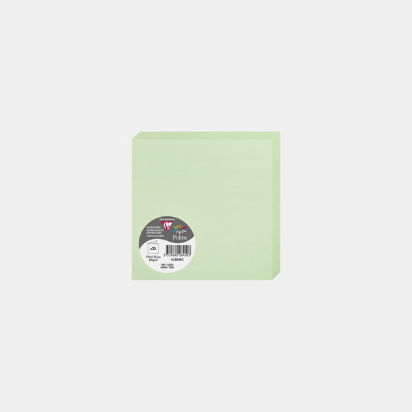 Carte pré pliée 135x270 velin 210g vert Pollen