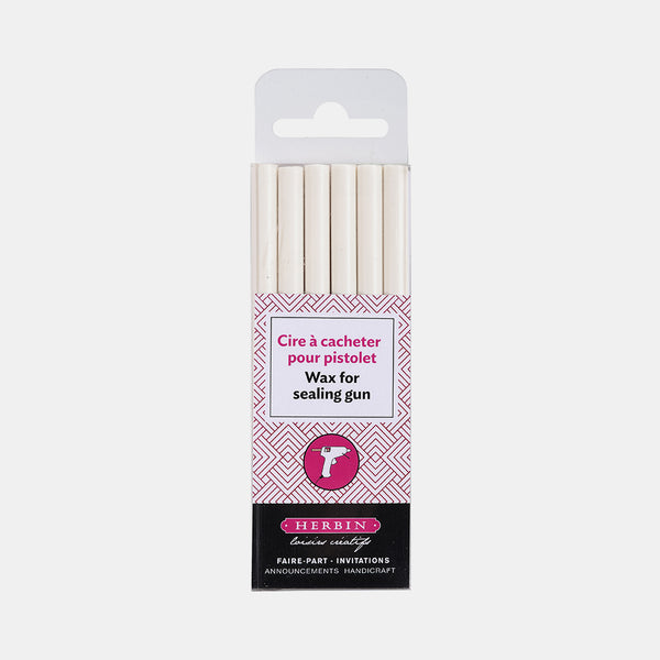 Pqt 6 Batons de cire à cacheter extra blanche