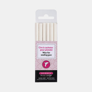 Pqt 6 Batons de cire à cacheter extra blanche
