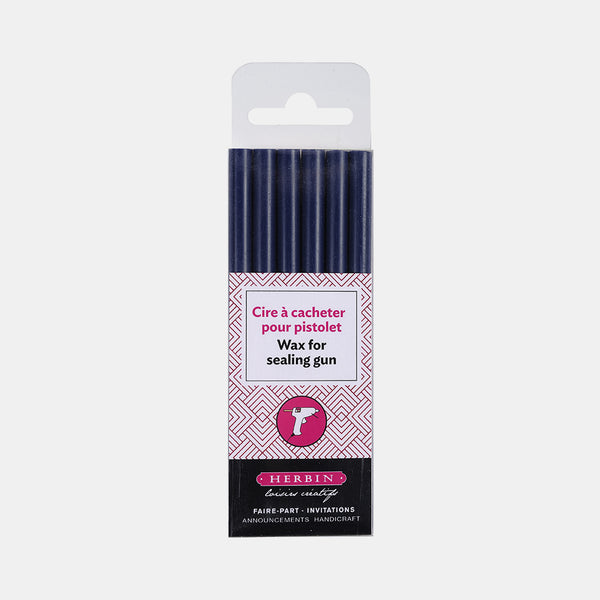 Pqt 6 Batons de cire à cacheter pistolet bleu fonce