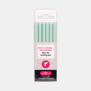 Pqt 6 Bâtons de cire à cacheter vert menthe herbin
