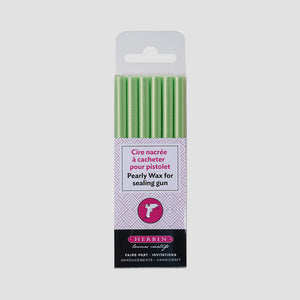 Pqt 6 Batons de cire à cacheter nacree amande