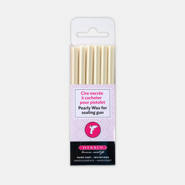 Pack of 6 Ivory pearly sealing wax sticks