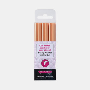 Pqt 6 Batons de cire à cacheter nacree orange