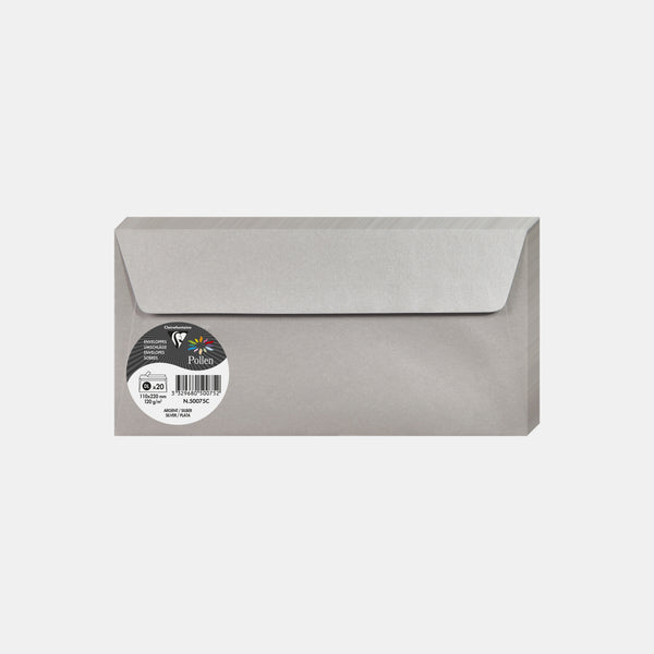 Envelope 110x220 iridescent 120g silver Pollen