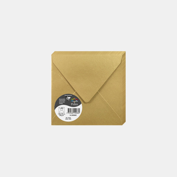 Enveloppe 140x140 irisé 120g or Pollen