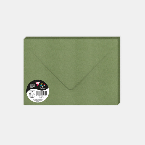 Umschlag 162x229 Pergament 120g salbeigrüner Pollen