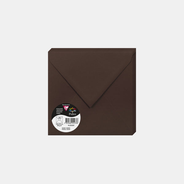 Enveloppe 165x165 velin 120g cacao Pollen
