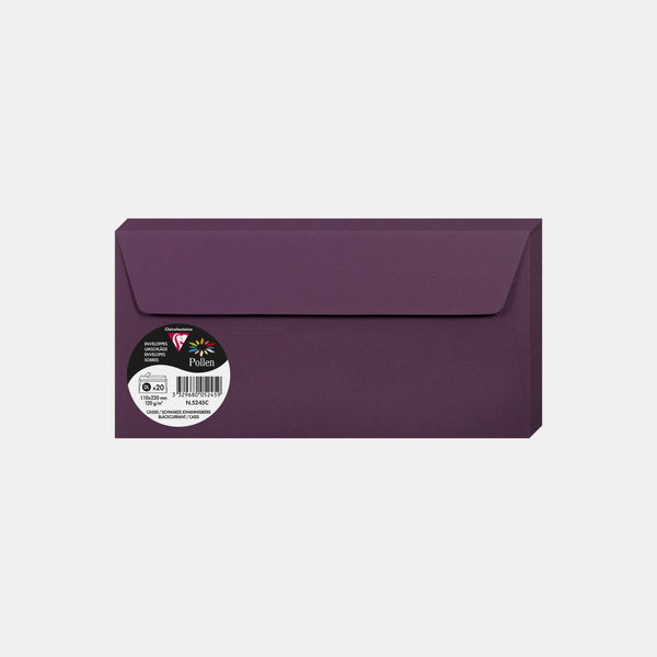Enveloppe 110x220 velin 120g cassis Pollen