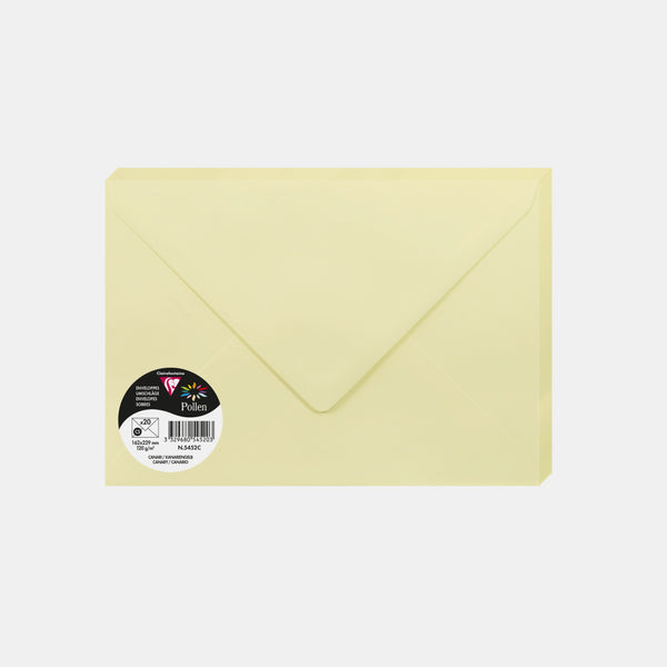 Enveloppe 162x229 velin 120g jaune canari Pollen
