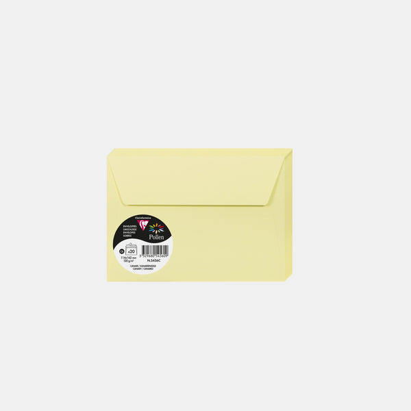 Envelope 114x162 vellum 120g canary yellow Pollen
