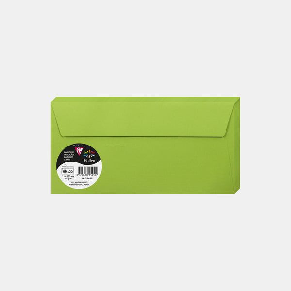 Enveloppe 110x220 velin 120g vert menthe Pollen