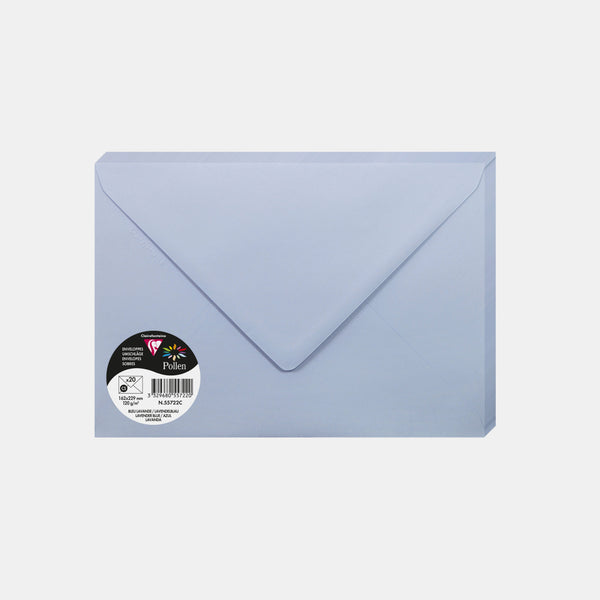 Enveloppe 162x229 velin 120g bleu lavande Pollen