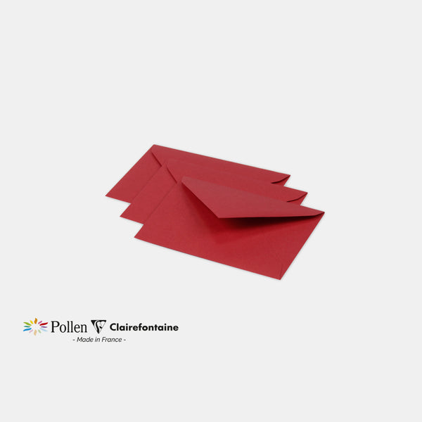 Enveloppe 75x100 velin 120g rouge groseille Pollen