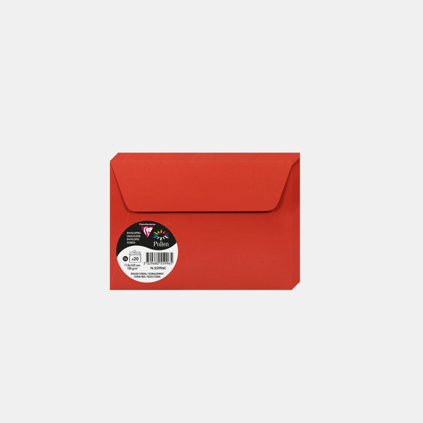 Envelope 114x162 vellum 120g coral red Pollen