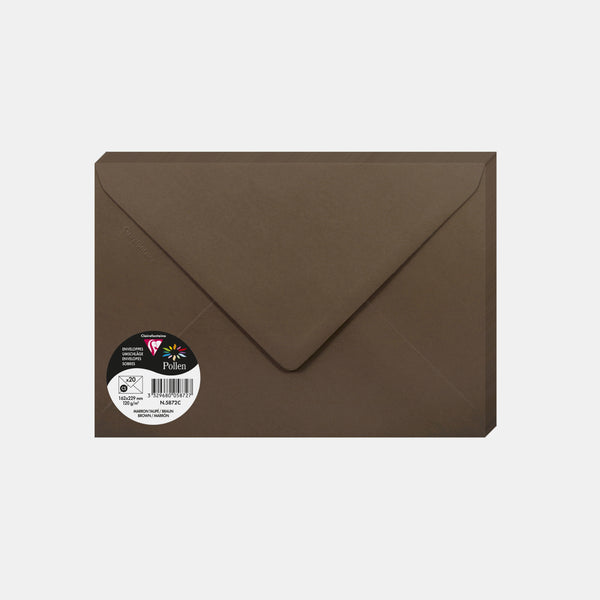 Enveloppe 162x229 velin 120g marron taupé Pollen